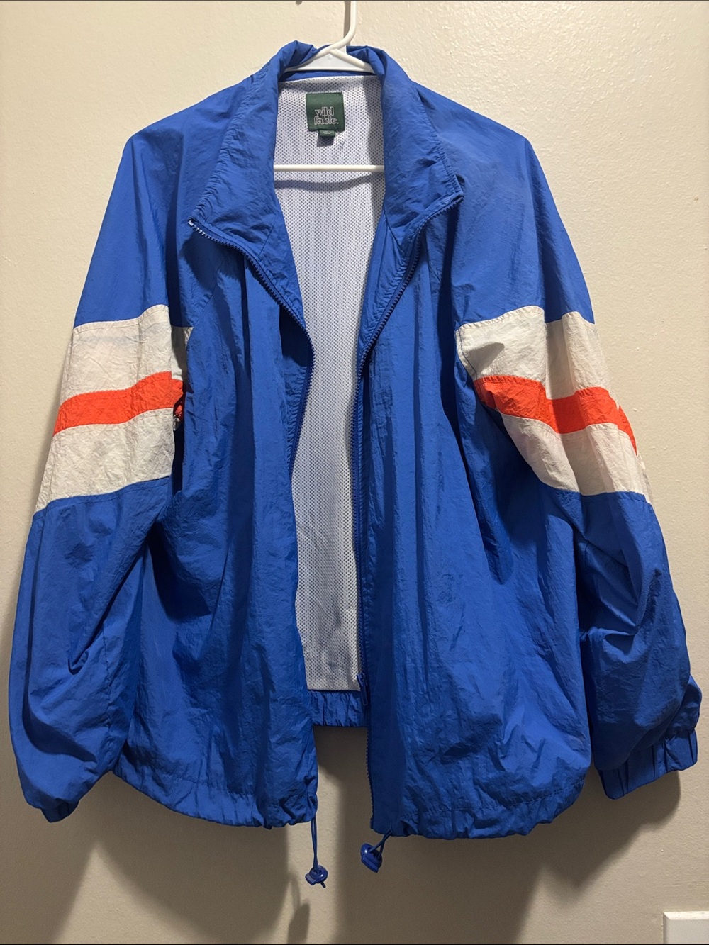 wild fable Blue Colorblock Windbreaker with White and Orange Stripes